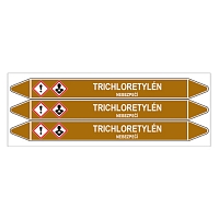 Značení potrubí, trichloretylén,3 ks, 355 × 37 mm